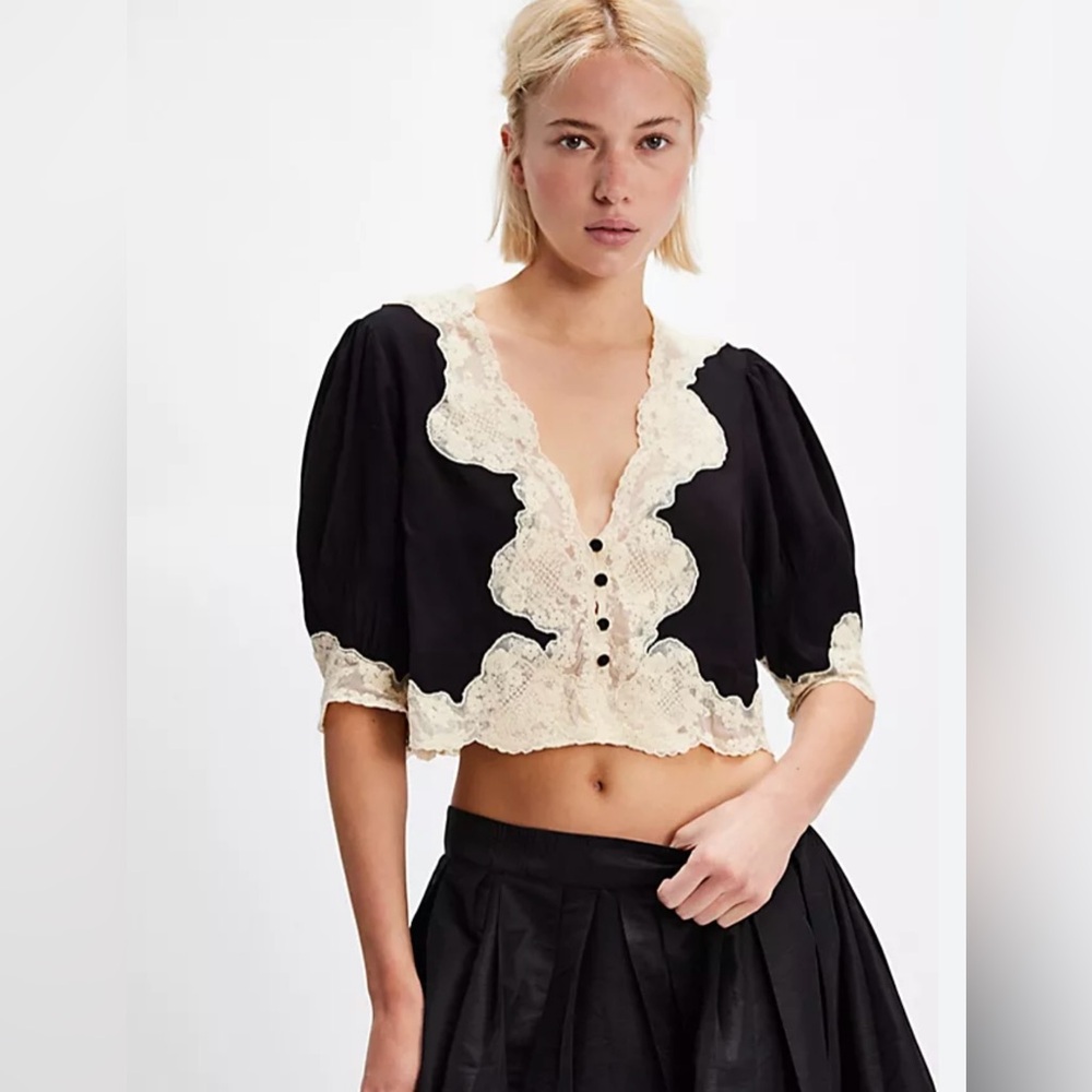 NWT RIXO Yasmin Top Black XS